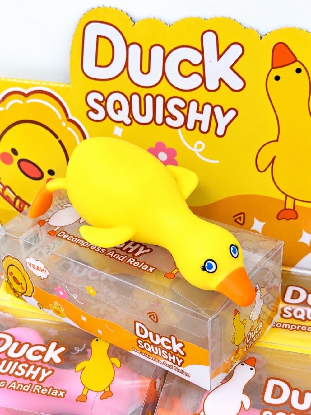 Crunchy Yellow Duck Squishy Squeeze Toy NEW IN BOX